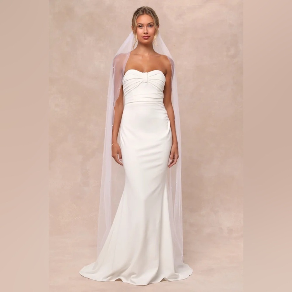To Be Yours Ivory Strapless Pleated Mermaid
Maxi Dress